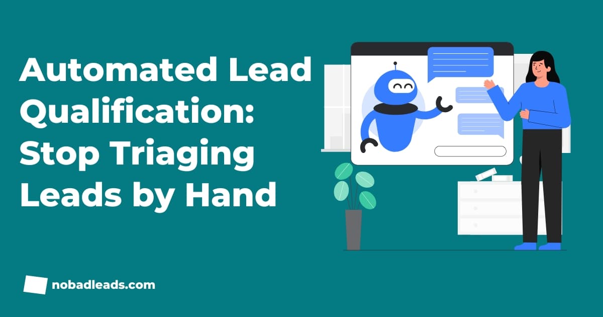 Automated lead qualification — a queue of inbound leads sorted, scored, and routed without a human in the middle